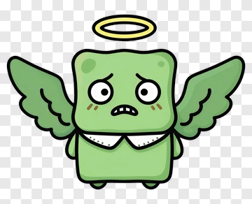 Frowning Green Angel PNG