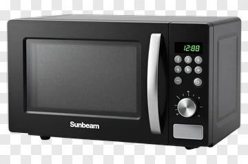 Black Microwave With Digital Display PNG