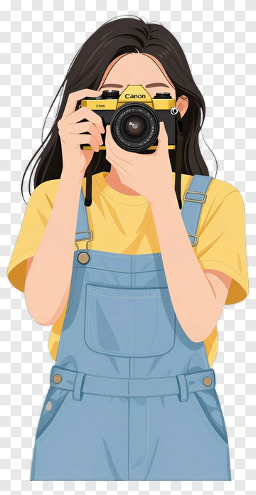 Woman Holding Camera PNG