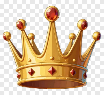 Golden Crown With Red Rubies PNG