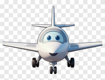 Cartoon Airplane With Big Eyes PNG
