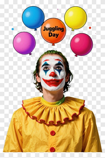 Clown Celebrating Juggling Day PNG
