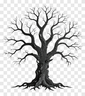 Black Tree Art PNG