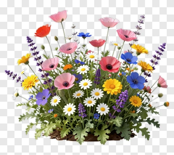 Colorful Flower Arrangement PNG
