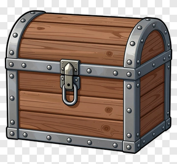 Treasure Chest With Metal Band PNG