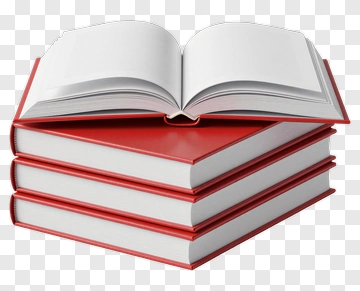 Red Book Stack With Open Book PNG