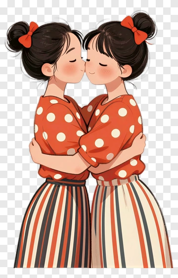 Two Girls Kissing PNG