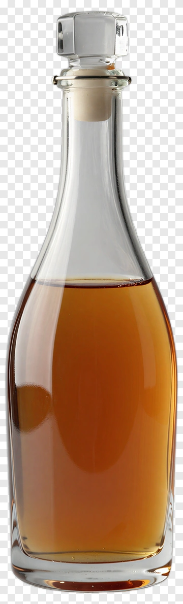 Glass Bottle With Amber Liquid PNG