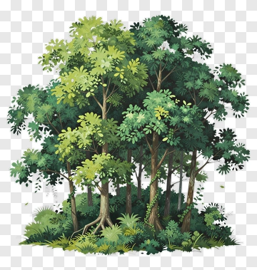Forest Of Lush Trees And Greenery PNG