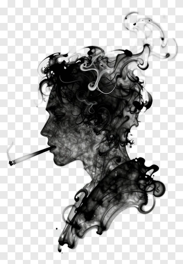 Smoke Silhouette With Cigar PNG