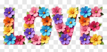 Floral LOVE Letters PNG