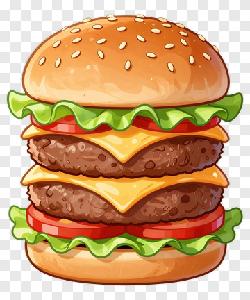 Double Patty Cheeseburger PNG