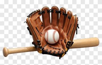 Baseball Glove With Ball And Bat PNG