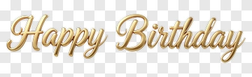 Happy Birthday In Gold 3D Lettering PNG