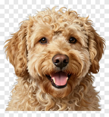 Golden Poodle With Curly Fur PNG