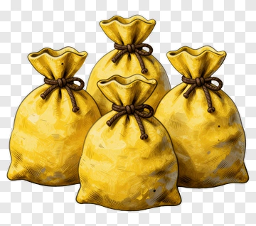 Gold Sacks Hand Drawn PNG