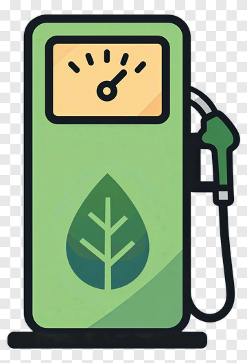Green Gas Pump With Leaf Design PNG