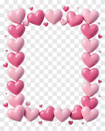 Pink Hearts Frame PNG