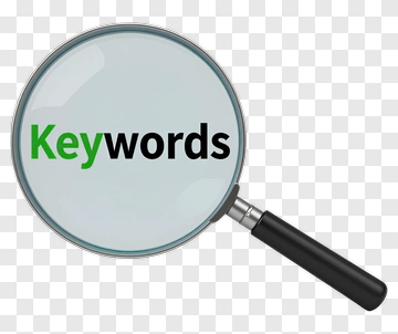 Magnifying Glass Over Keywords PNG