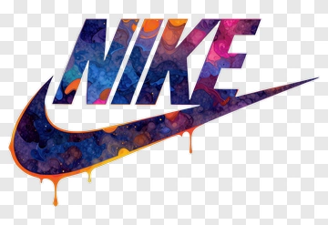 Nike Logo With Colorful Watercolor Design PNG
