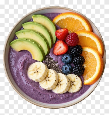 Purple Smoothie Bowl With Fresh Fruits PNG