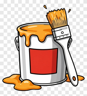 Paint Can With Paintbrush PNG