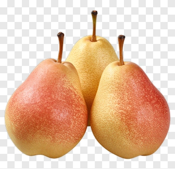 Three Red And Yellow Pears PNG