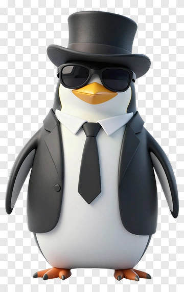 Dapper Penguin In Formal Attire PNG