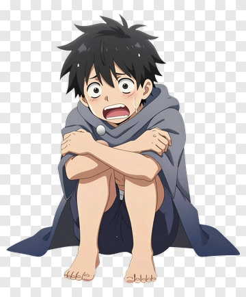 Anime Boy With Shocked Expression PNG