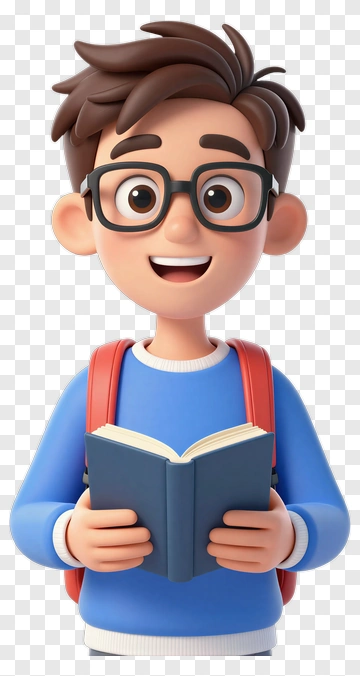 Happy Student Reading Book PNG