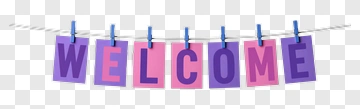 Welcome Banner With Paper Letters PNG