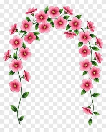 Pink Flower Arch Design PNG