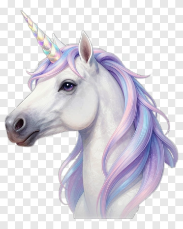 Beautiful Unicorn With Rainbow Mane PNG