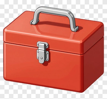 Red Tool Box With Silver Handle PNG