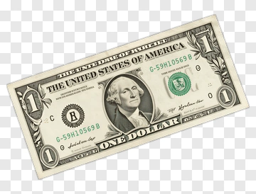 One Dollar Bill With Portrait Of George Washington PNG