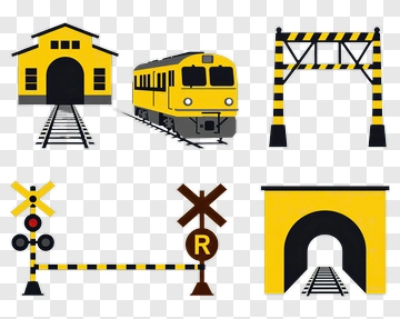 Railway Infrastructure Icons PNG