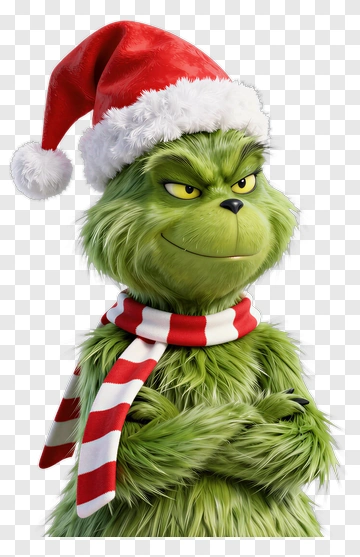 The Grinch In Santa Hat PNG