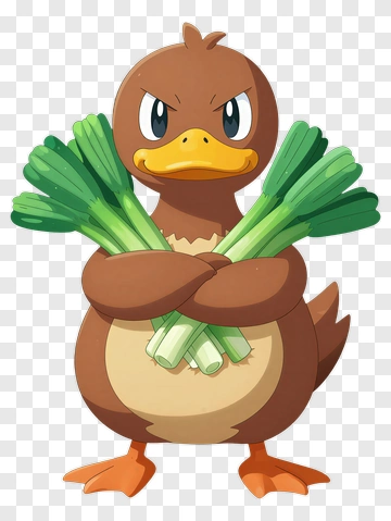 Duck Holding Scallion PNG