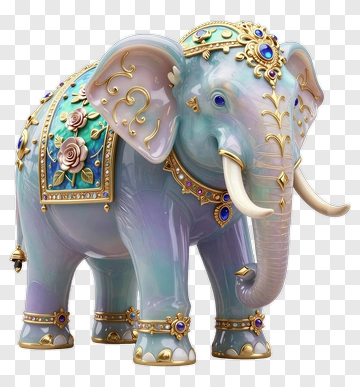 Ornamented Elephant Figurine PNG
