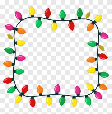 Festive String Lights Frame PNG