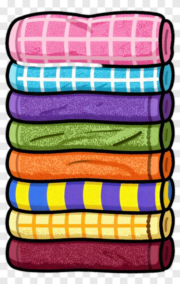 Stack Of Colorful Towels PNG