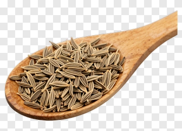 Cumin Seeds In Wooden Spoon PNG