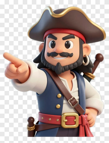 Pirate Captain Pointing Forward PNG