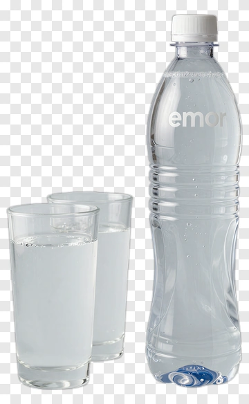 Water Bottle And Glass PNG