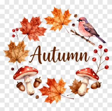 Autumn Nature Wreath PNG