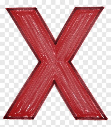 Red Hand-Drawn Letter X PNG