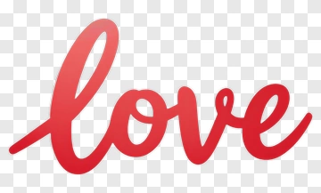 Red Handwritten Love Word PNG