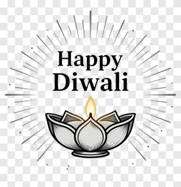 Happy Diwali Diya Lamp PNG