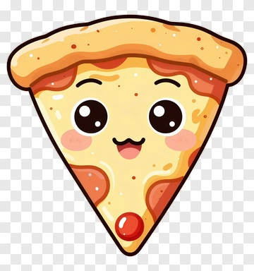 Cute Pizza Slice With Big Eyes PNG