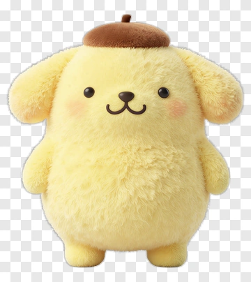 Yellow Puppy Plush Toy With Beret PNG